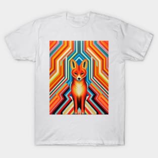 Spectrum Fox: Radiant Op Art Red Fox T-Shirt